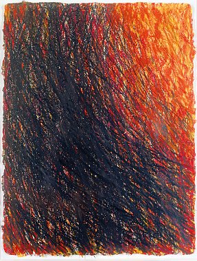 Bernd Schwarzer, Naturgewalten-Vulkan, Farbkreide, 31 x 24 cm