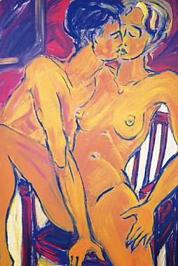 Felix Samuel Pfefferkorn French Love I , 140 x 70 cm, Acryl, WVZ XIII-81
