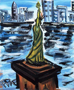 Felix Samuel Pfefferkorn The Liberty of New York, 60 x 50 cm, Acryl, WVZ VII-34
