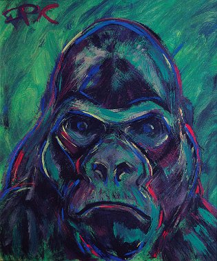 Felix Samuel Pfefferkorn Gorilla, 60 x 50 cm, Acryl, WVZ IX-35