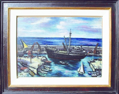 Frans Masereel Hafen von Nizza Oegemaelde 65 x 92 cm Vorms 738