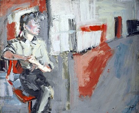 Heiko Pippig Im Wartesaal, Acryl auf Leinwand, 130 x 155 cm +133