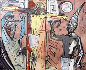 Heiko Pippig Kreuzigung, Acryl auf Leinwand, 180 x 220 cm +44
