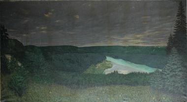 63 Richard Pietzsch Gewitter im Isartal 1906 Oelgemaelde 300 x 400 cm